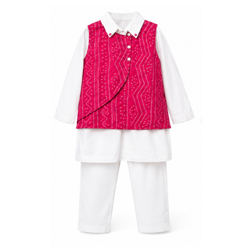 Bandhani bliss Bandi kurta set