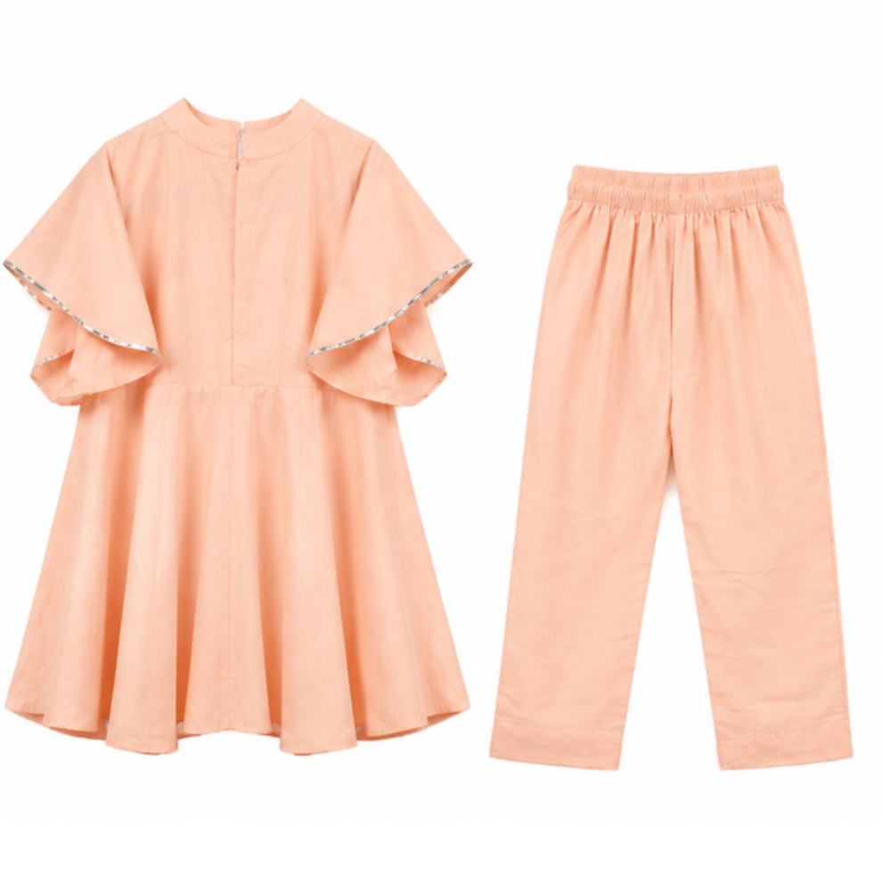 ⁠Tassel flea peplum and pant set