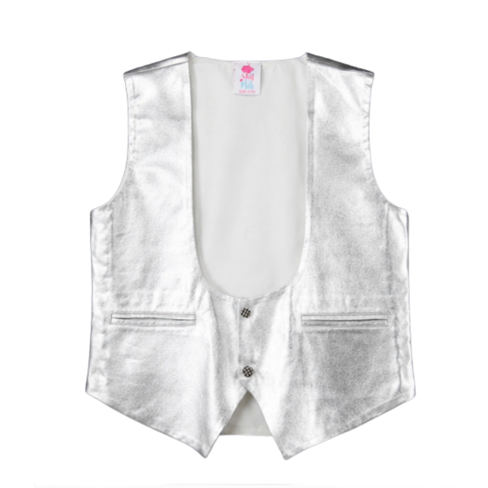 ⁠Shimmer in silver waistcoat