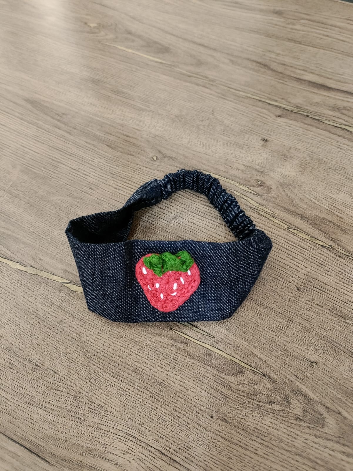 Strawberry crochet hairband