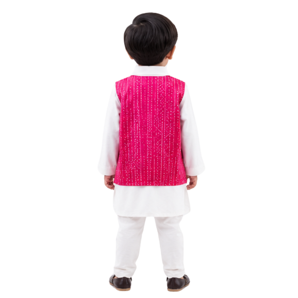 ⁠Bandhani bliss Bandi kurta set