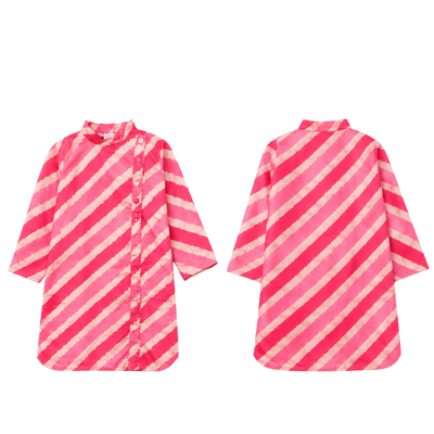 ⁠Pink Leheriya kurta set