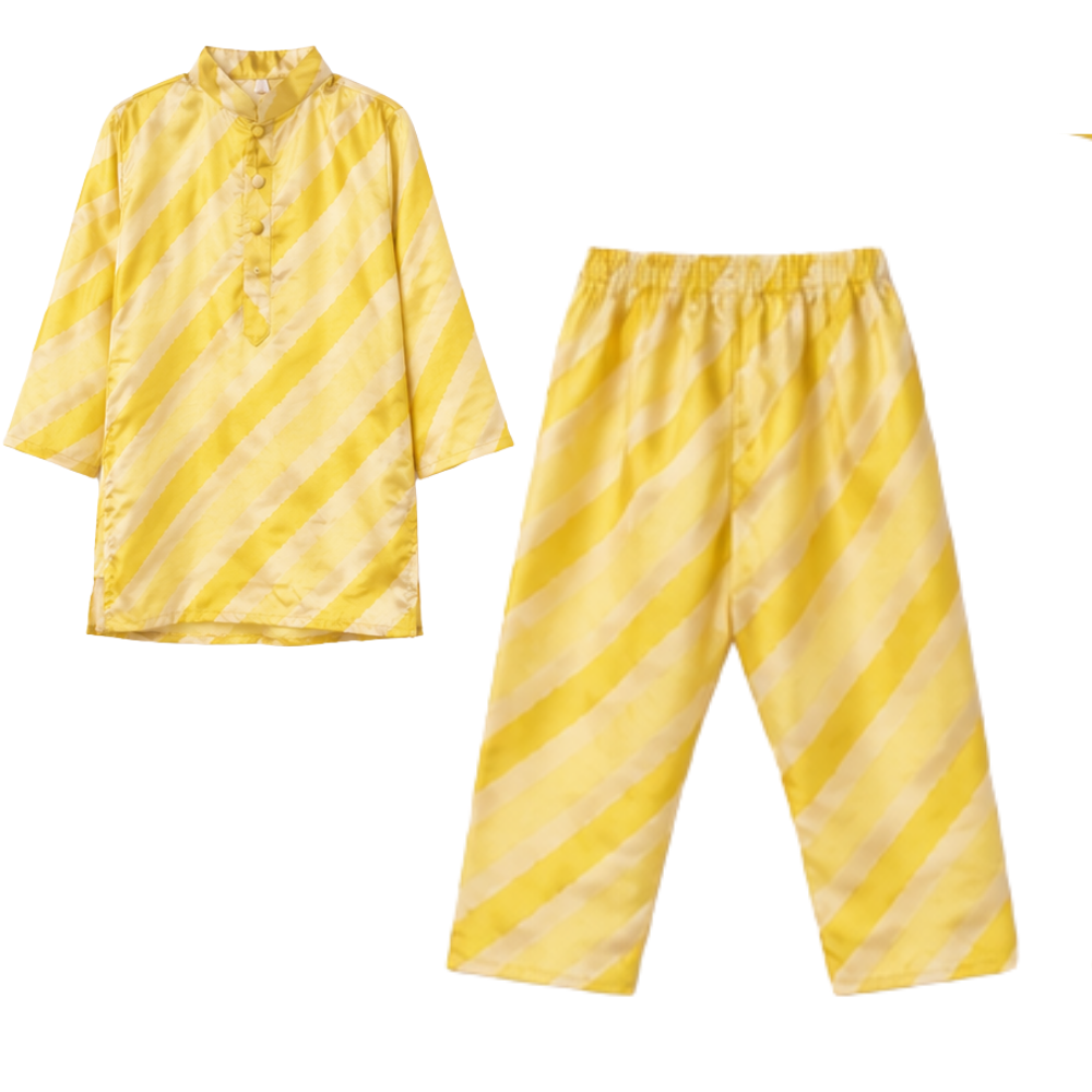 Yellow Leheriya kurta set