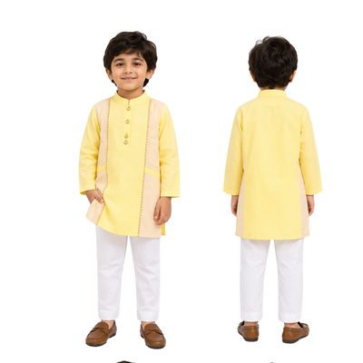 Butter Yellow Coin Kurta Set