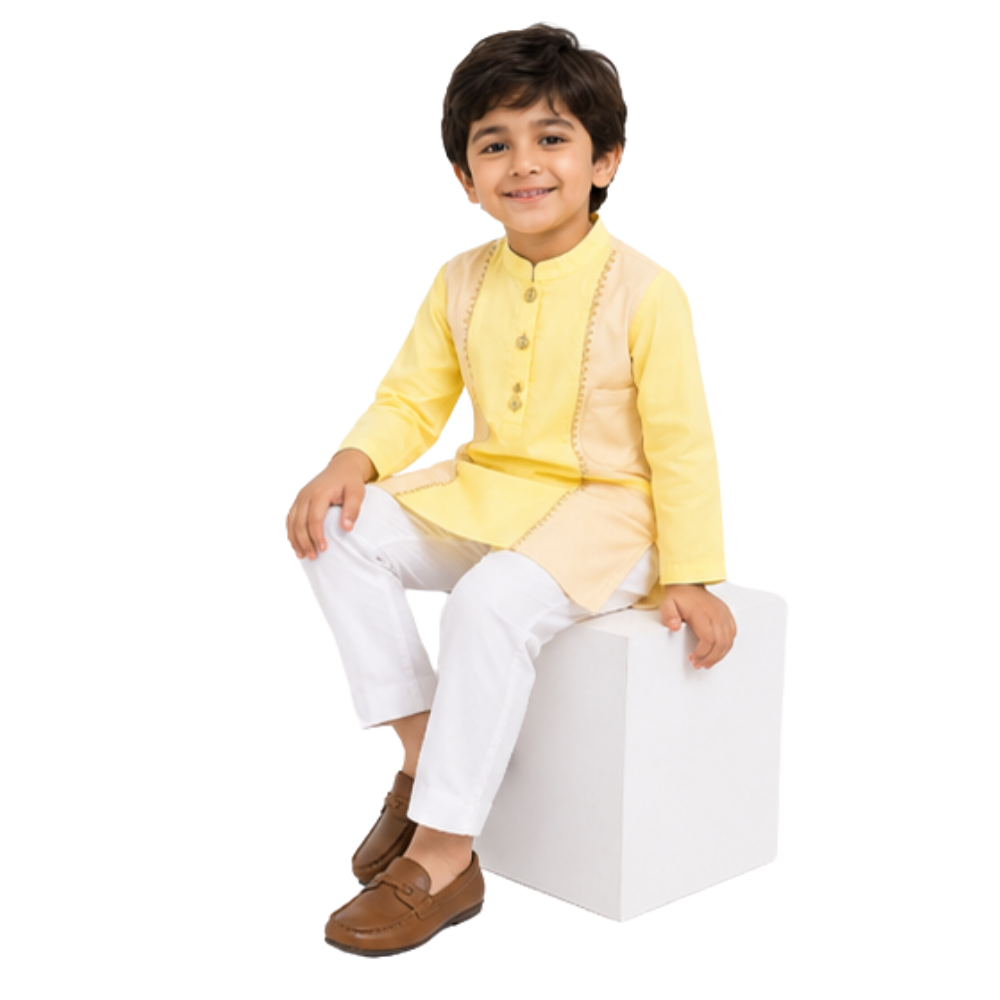 Butter Yellow Coin Kurta Set