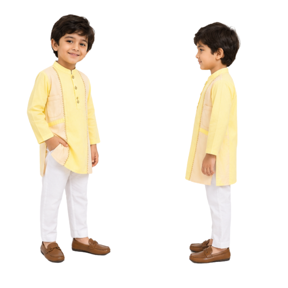 Butter Yellow Coin Kurta Set