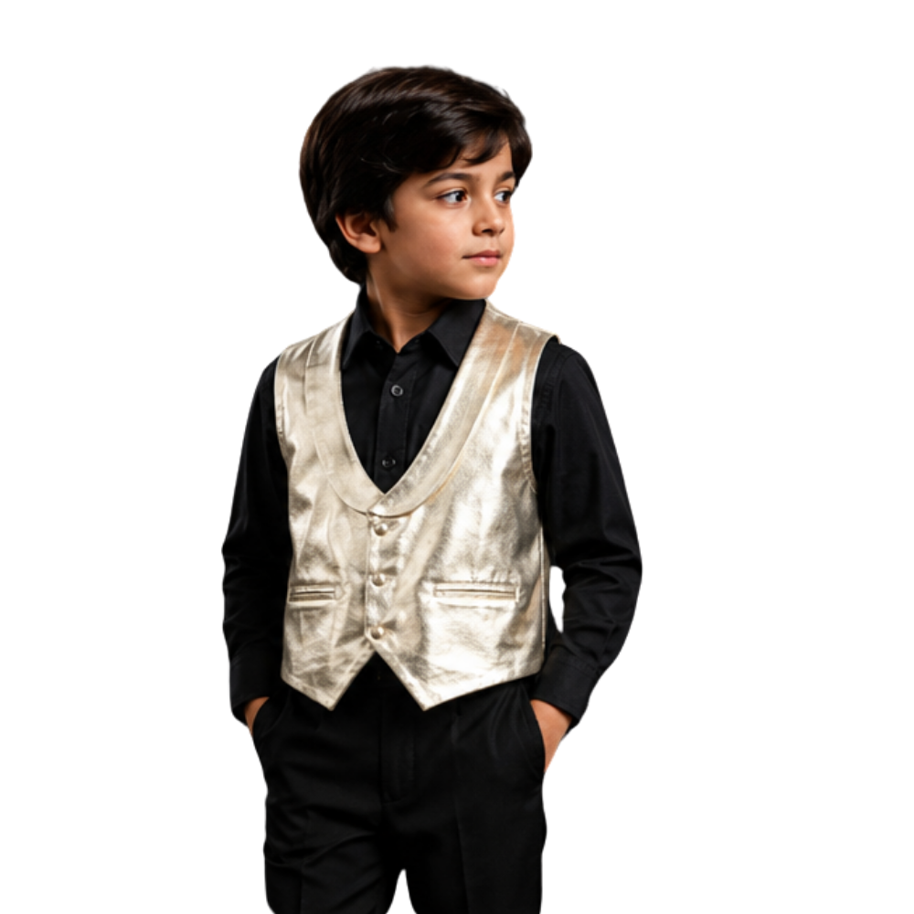⁠Shimmer in silver waistcoat