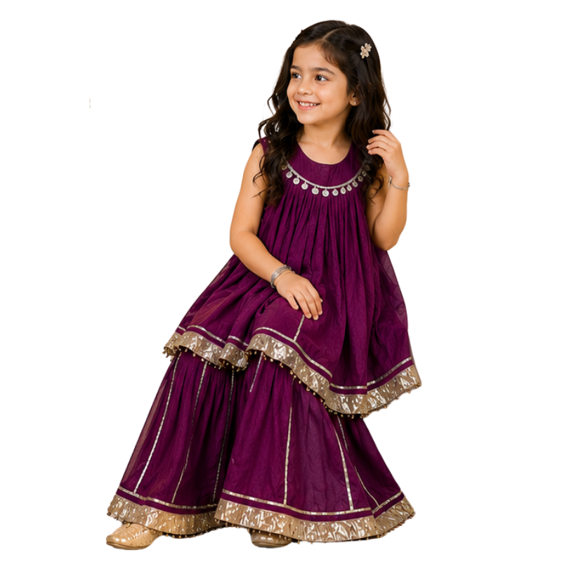 Purple Rain Kurta Sharara