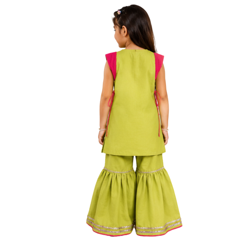 Perky Parrot Kurta Sharara