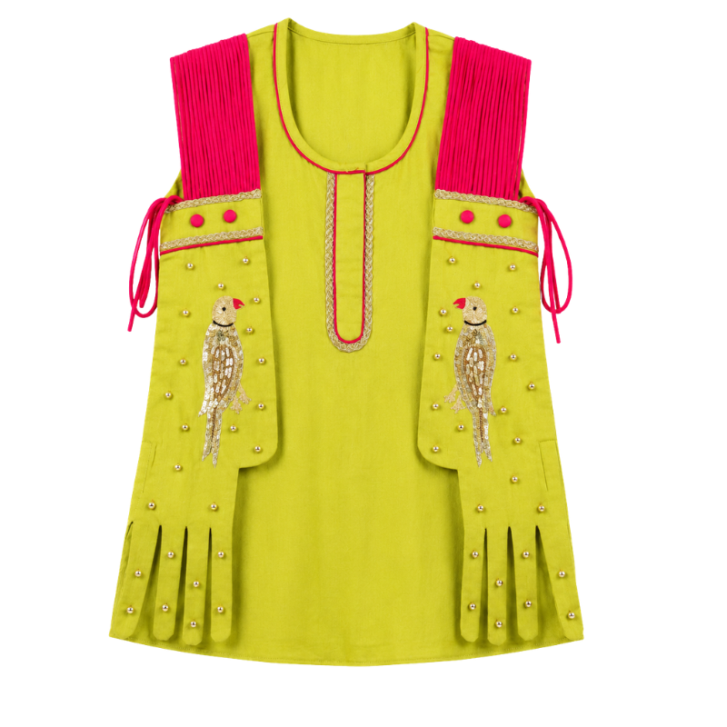 Perky Parrot Kurta Sharara